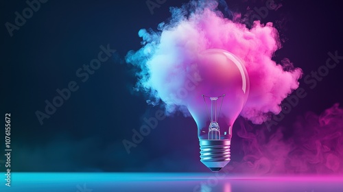 An exploding light bulb releasing a burst of vibrant, multicolored energy, resembling a supernova or a cosmic explosion, against a dark, abstract background.