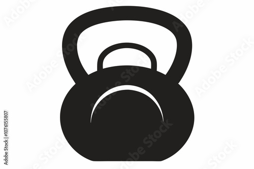 Kettlebell Silhouette Vector, Kettlebell vector icon, Strength training equipment