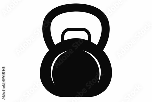 Kettlebell Silhouette Vector, Kettlebell vector icon, Strength training equipment