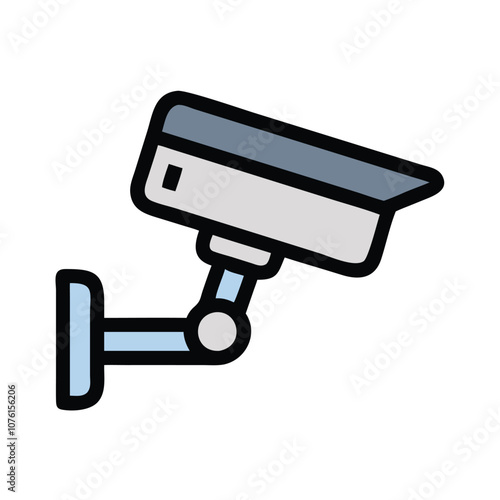 Surveillance CCTV camera vector icon, Colorful vector icon of a CCTV security camera, representing surveillance, monitoring, and safety in modern design. 