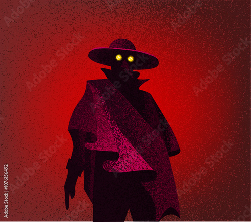 The plague doctor. Scary and frightening atmosphere. Very stylish and special design. Perfect for printing, interior decoration, as a poster design.