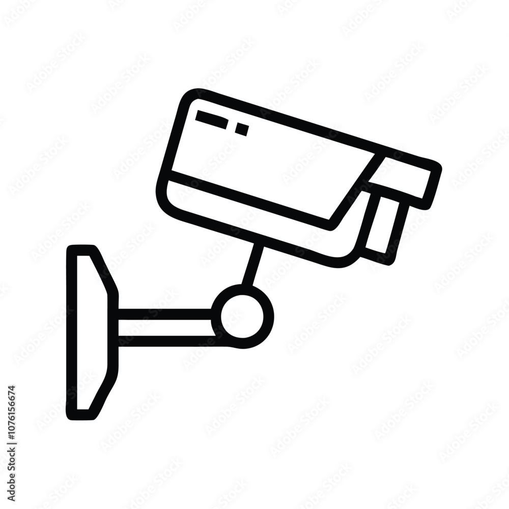 CCTV security camera outline icon, Vector outline icon of a CCTV surveillance camera, symbolizing security, monitoring, and video surveillance in a minimalist style.
CCTV security camera outline icon, Vector outline icon of a CCTV surveillance camera, symbolizing security, monitoring, and video surveillance in a minimalist style.