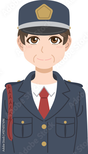 中年の女性警備員