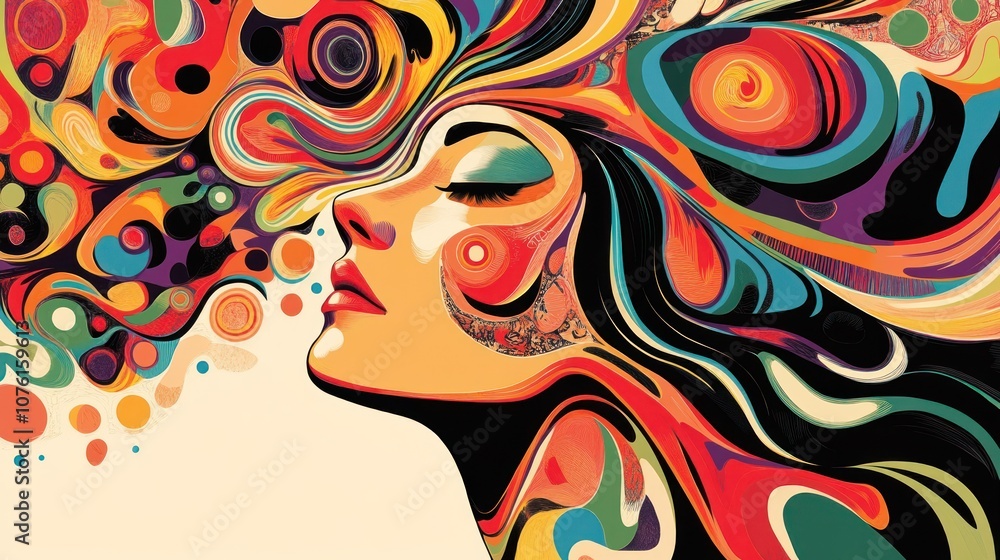 Abstract Woman with Colorful Swirls Abstract Woman with Colorful Swirls