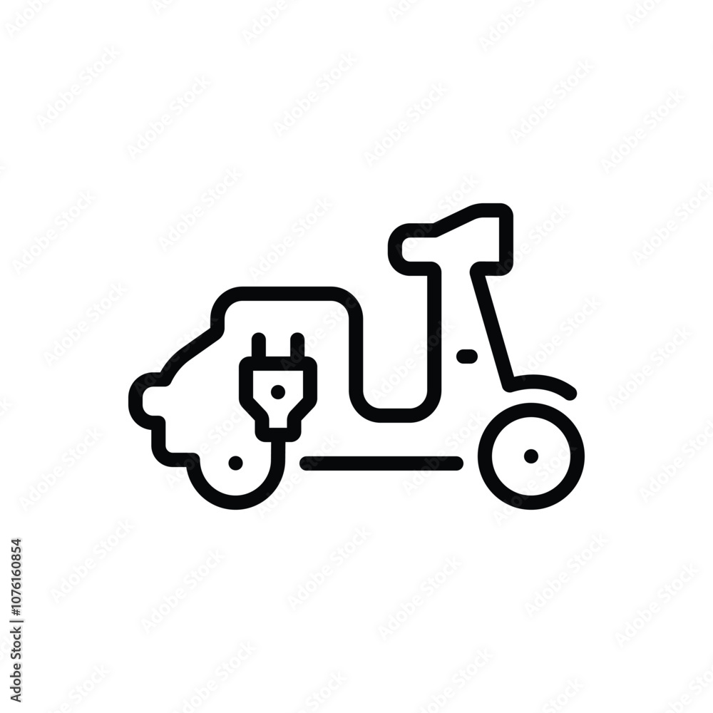 Black line icon for electric Black line icon for electric