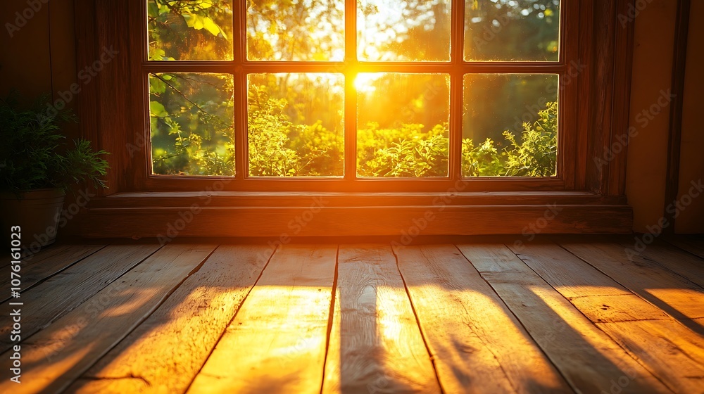 Sunlight pouring through a rustic window, casting warm, golden hues on an aged wooden floor, creating a serene and inviting morning ambiance, photorealistic, hd quality, soft reflections. --ar 16:9 Sunlight pouring through a rustic window, casting warm, golden hues on an aged wooden floor, creating a serene and inviting morning ambiance, photorealistic, hd quality, soft reflections. --ar 16:9