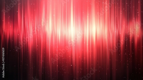 Abstract background with red and white vertical stripes and sparkling light.