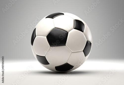 3D model of a realistic soccer ball, isolated on a white background. Ai generated images