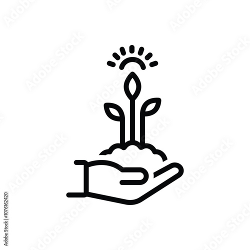 Black line icon for conservation