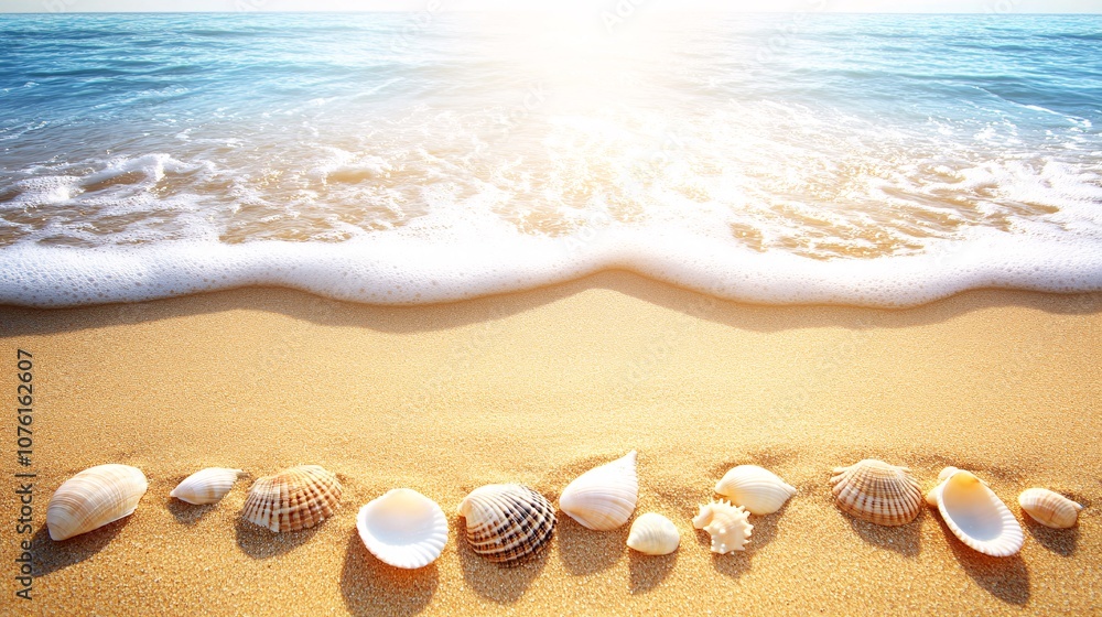 Serene Beach at Sunrise with Gentle Waves Serene Beach at Sunrise with Gentle Waves