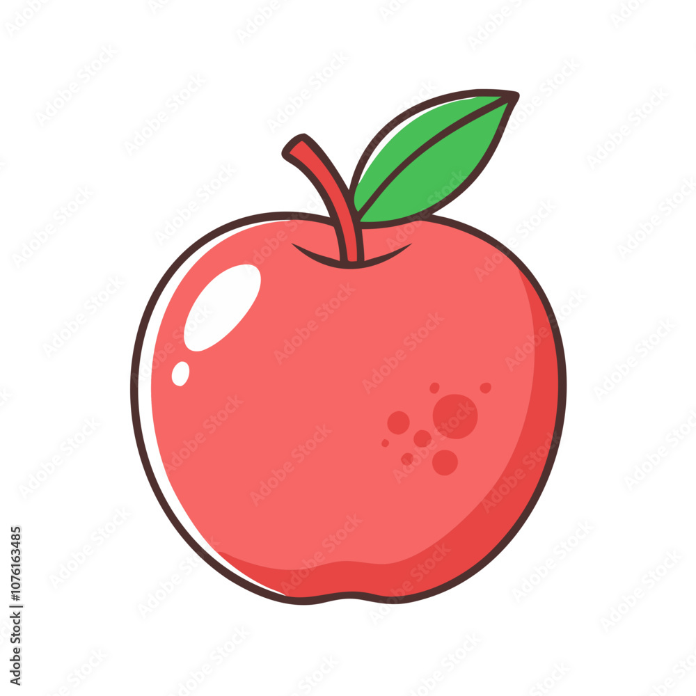 apple icon, fruits vector icon - simple vector illustration of a apple, in a simple and clean style, suitable for food and health themes. fruits flat illustration.