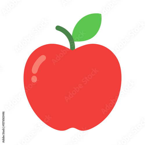 apple icon, fruits vector icon - simple vector illustration of a apple, in a simple and clean style, suitable for food and health themes. fruits flat illustration.