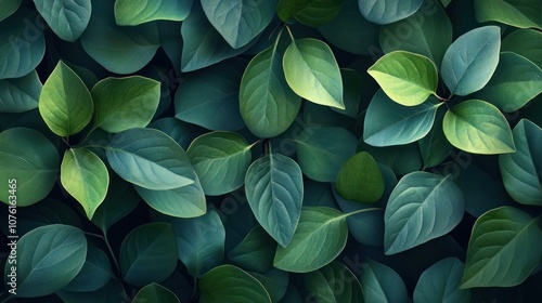 A seamless pattern of lush, green leaves, creating a vibrant and natural backdrop.