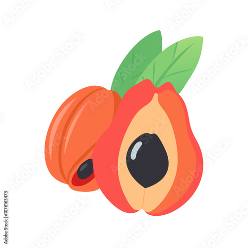 ackee icon, fruits vector icon - simple vector illustration of a ackee, in a simple and clean style, suitable for food and health themes. fruits flat illustration.