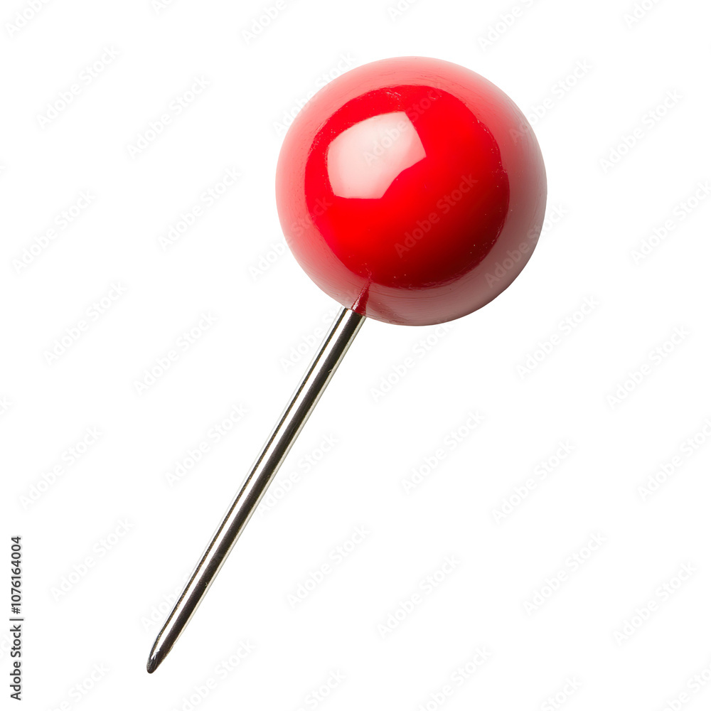 Red pin, push pin isolated on transparent background Red pin, push pin isolated on transparent background