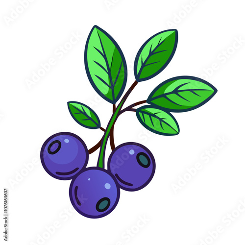 bilberry icon, fruits vector icon - simple vector illustration of a bilberry, in a simple and clean style, suitable for food and health themes. fruits flat illustration.