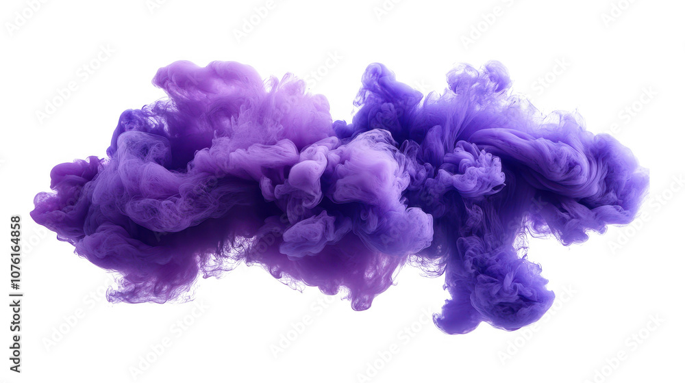 Mesmerizing purple ink cloud dispersion in water, abstract patterns and mixing hues Mesmerizing purple ink cloud dispersion in water, abstract patterns and mixing hues