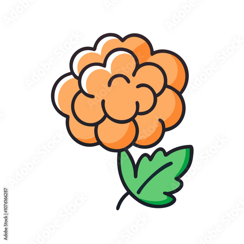 cloudberry icon, fruits vector icon - simple vector illustration of a cloudberry, in a simple and clean style, suitable for food and health themes. fruits flat illustration.