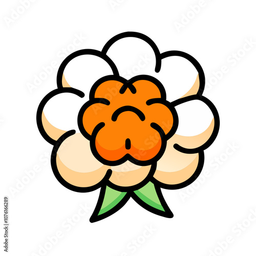 cloudberry icon, fruits vector icon - simple vector illustration of a cloudberry, in a simple and clean style, suitable for food and health themes. fruits flat illustration.