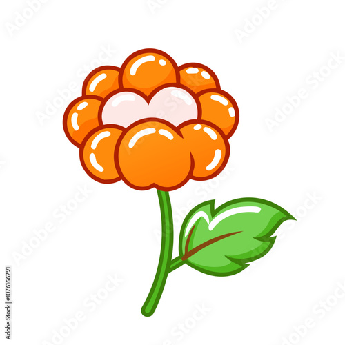 cloudberry icon, fruits vector icon - simple vector illustration of a cloudberry, in a simple and clean style, suitable for food and health themes. fruits flat illustration.