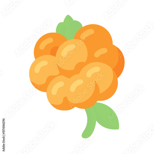 cloudberry icon, fruits vector icon - simple vector illustration of a cloudberry, in a simple and clean style, suitable for food and health themes. fruits flat illustration.