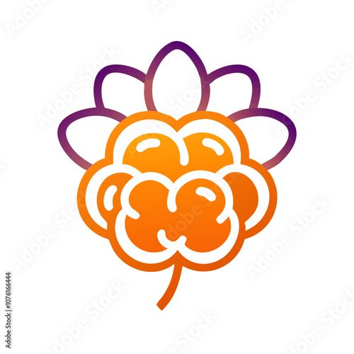cloudberry icon, fruits vector icon - simple vector illustration of a cloudberry, in a simple and clean style, suitable for food and health themes. fruits flat illustration.