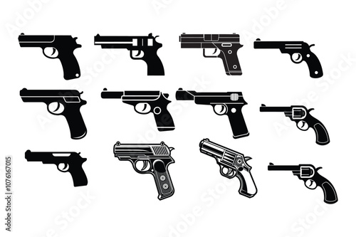 bundle of modern and vintage model pistol