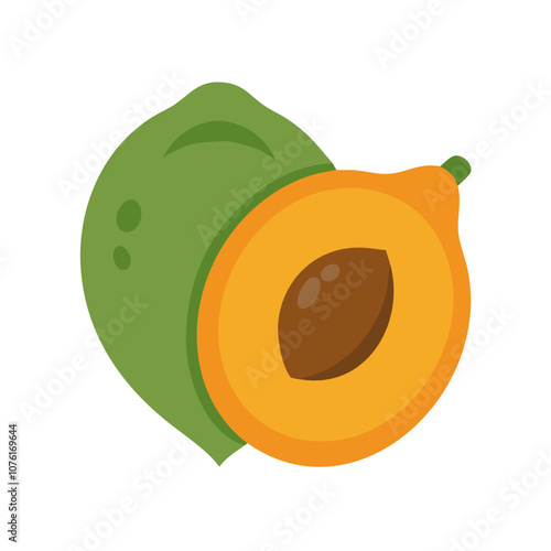 lucuma icon, fruits vector icon - simple vector illustration of a lucuma, in a simple and clean style, suitable for food and health themes. fruits flat illustration.