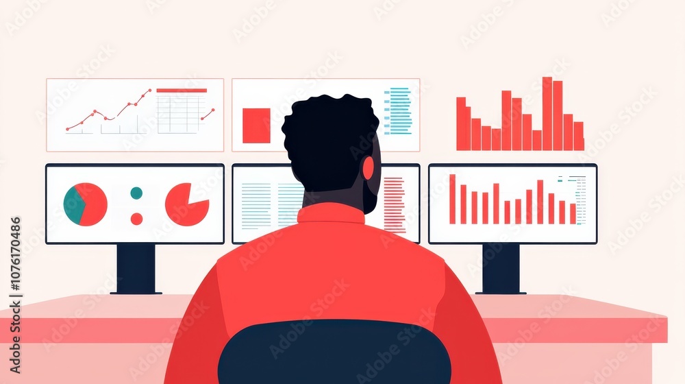 Obraz premium Cybersecurity professional analyzes threat data to enhance system security and identify vulnerabilities