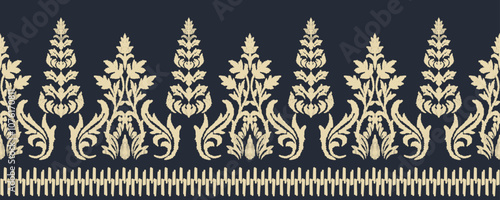 Ikat Seamless Pattern tribal art Embroidery, Ikat stripe Digital textile Asian Design for Prints Fabric saree Mughal Swaths texture Kurti Kurtis Kurtas, Motif Batik