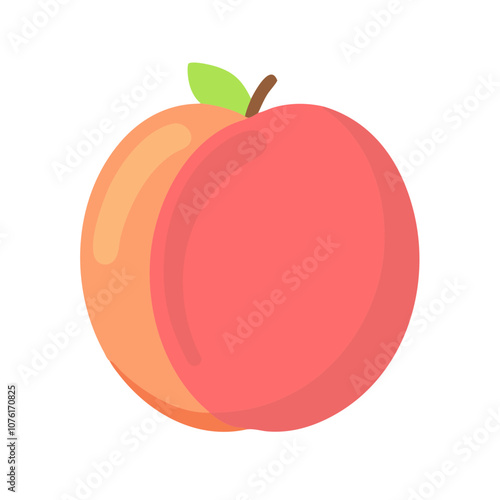 nectarine icon, fruits vector icon - simple vector illustration of a nectarine, in a simple and clean style, suitable for food and health themes. fruits flat illustration.