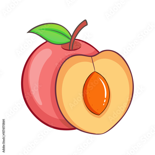 nectarine icon, fruits vector icon - simple vector illustration of a nectarine, in a simple and clean style, suitable for food and health themes. fruits flat illustration.