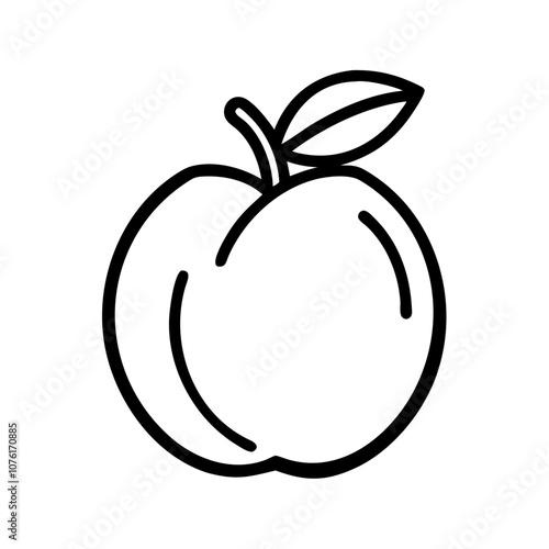 nectarine icon, fruits vector icon - simple vector illustration of a nectarine, in a simple and clean style, suitable for food and health themes. fruits flat illustration.