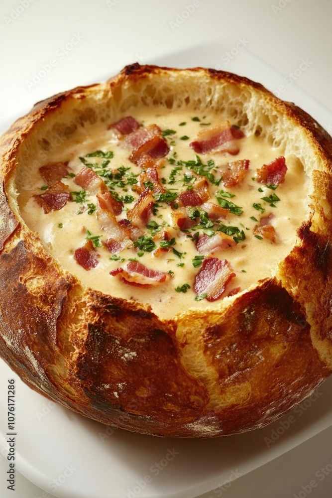 Bread Bowl with Cheese and Bacon Bread Bowl with Cheese and Bacon