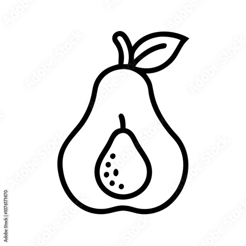 pear icon, fruits vector icon - simple vector illustration of a pear, in a simple and clean style, suitable for food and health themes. fruits flat illustration.