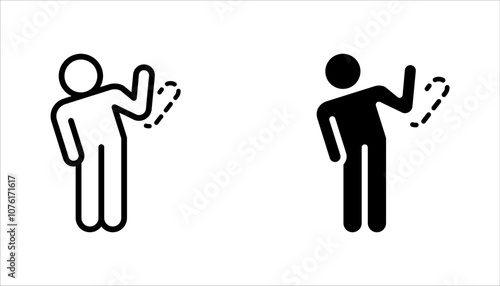 Hand wave icon set, waving hi or hello. vector illustration on white background