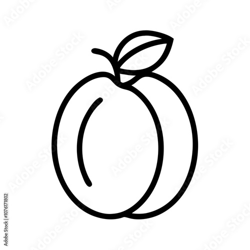 plum icon, fruits vector icon - simple vector illustration of a plum, in a simple and clean style, suitable for food and health themes. fruits flat illustration.