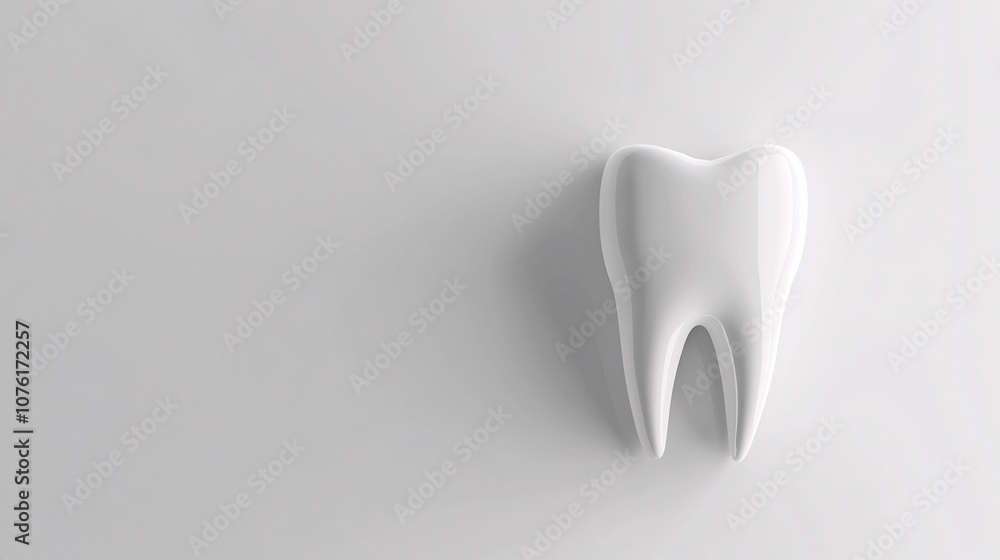 Realistic image of a tooth with a toothbrush, minimalist, designed to demonstrate dental health, isolated on a bright white background Realistic image of a tooth with a toothbrush, minimalist, designed to demonstrate dental health, isolated on a bright white background