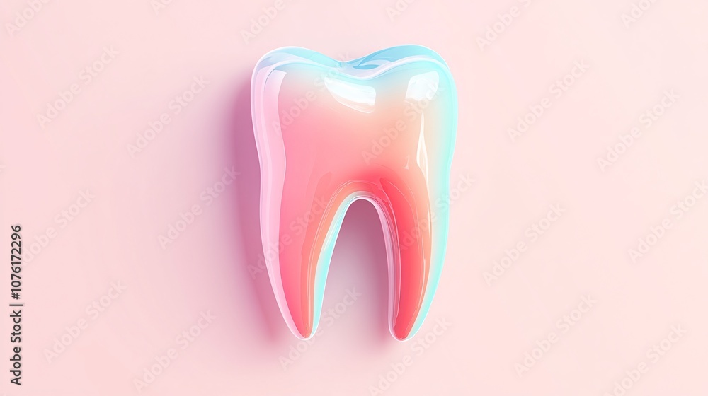 Minimalistic and realistic illustration of a tooth, isolated on a white background Minimalistic and realistic illustration of a tooth, isolated on a white background