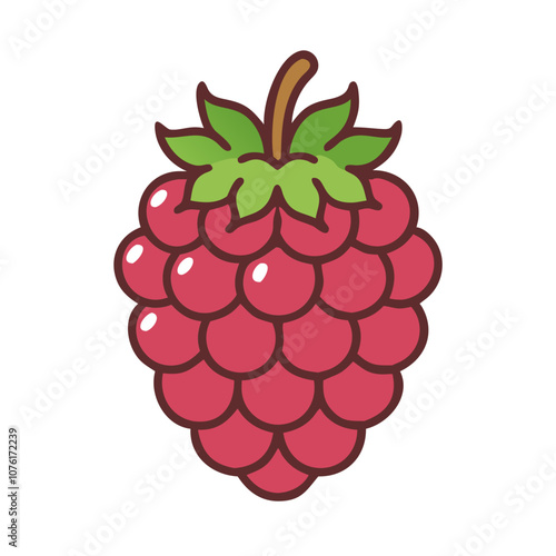 raspberry icon, fruits vector icon - simple vector illustration of a raspberry, in a simple and clean style, suitable for food and health themes. fruits flat illustration.