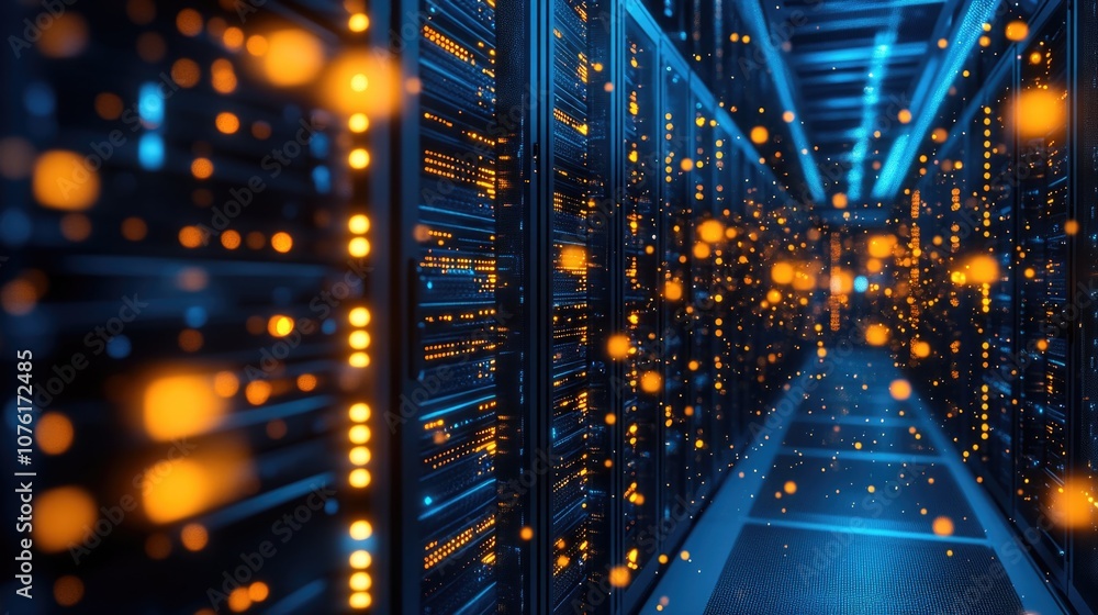 Server Room Yellow Lights
