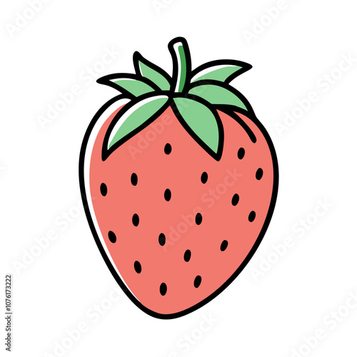 strawberry icon, fruits vector icon - simple vector illustration of a strawberry, in a simple and clean style, suitable for food and health themes. fruits flat illustration.