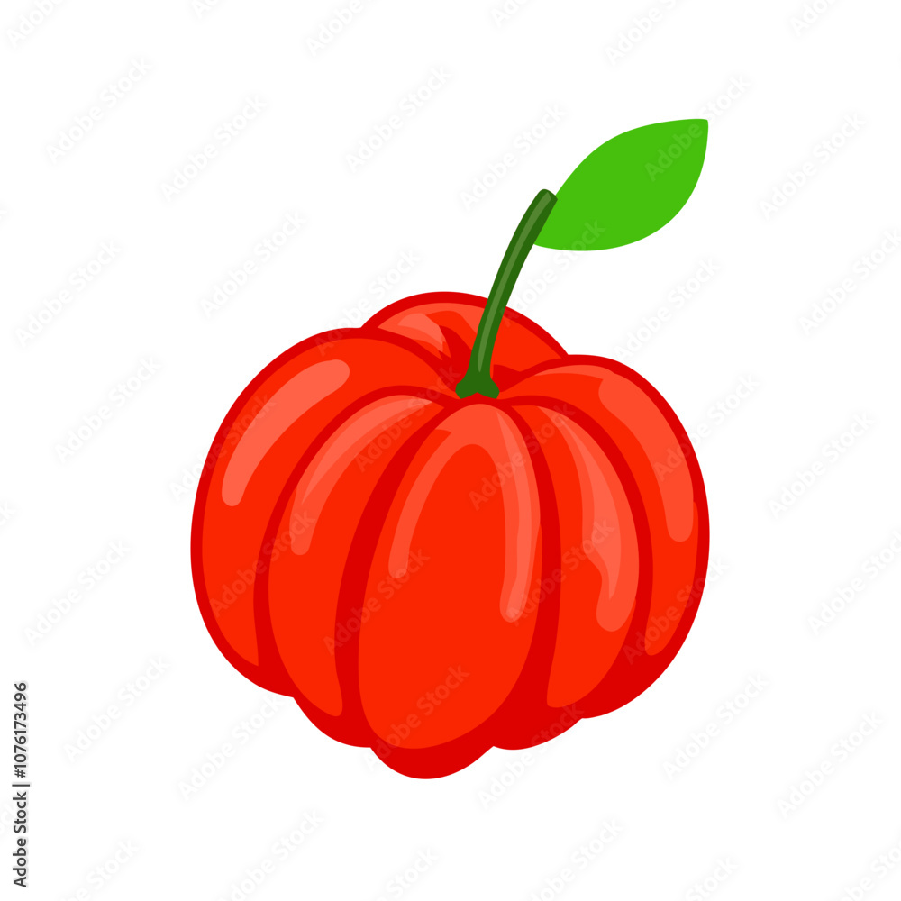 surinam cherry icon, fruits vector icon - simple vector illustration of a surinam cherry, in a simple and clean style, suitable for food and health themes. fruits flat illustration.