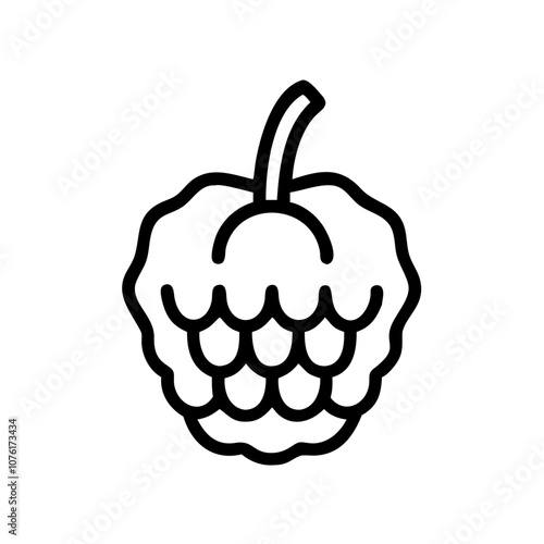 sugar apple icon, fruits vector icon - simple vector illustration of a sugar apple, in a simple and clean style, suitable for food and health themes. fruits flat illustration.