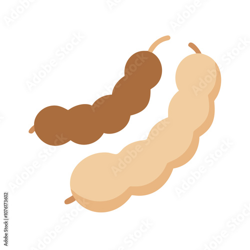 tamarind icon, fruits vector icon - simple vector illustration of a tamarind, in a simple and clean style, suitable for food and health themes. fruits flat illustration.