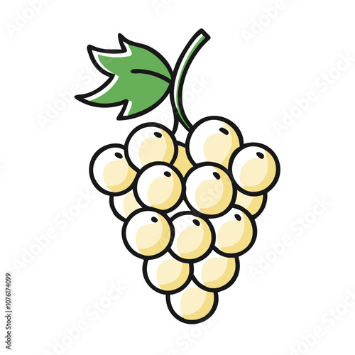 whitecurrant icon, fruits vector icon - simple vector illustration of a whitecurrant, in a simple and clean style, suitable for food and health themes. fruits flat illustration.