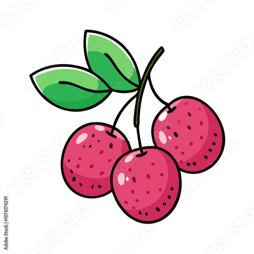 yumberry icon, fruits vector icon - simple vector illustration of a yumberry, in a simple and clean style, suitable for food and health themes. fruits flat illustration.