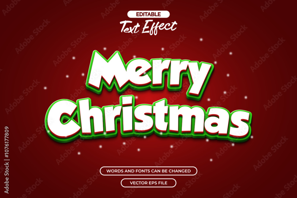 3d Merry Christmas editable text effect with snow decoration and green background 3d Merry Christmas editable text effect with snow decoration and green background