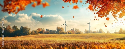 Autumn Landscape with Wind ...
