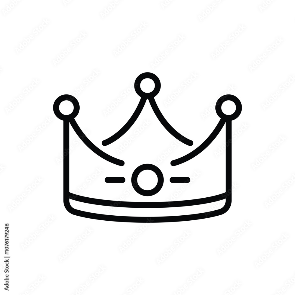 Black line icon for paper crown Black line icon for paper crown